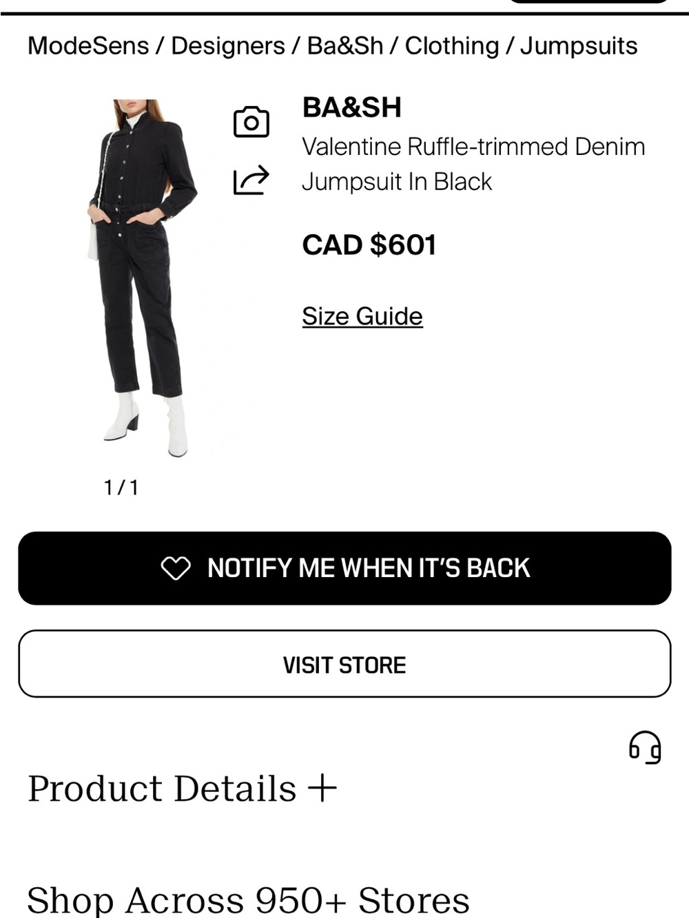 601$ BA&SH Valentine denim jumpsuit!